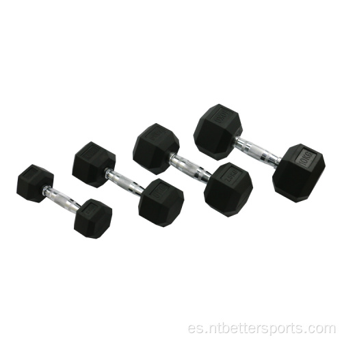 Fitness de gimnasio Hex de goma pesada Hexagonal Dumbbell